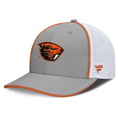 Men's Fanatics Gray/White Oregon State Beavers Rapid Trucker Adjustable Hat