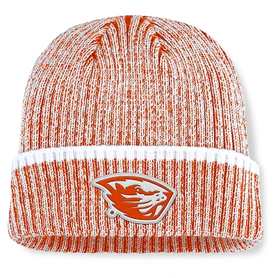 Men's Fanatics  Orange/White Oregon State Beavers Haze Cuffed Knit Hat