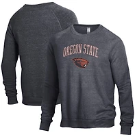Men's Heathered Black Oregon State Beavers The Champ Tri-Blend Pullover Sweatshirt