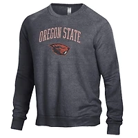 Men's Heathered Black Oregon State Beavers The Champ Tri-Blend Pullover Sweatshirt