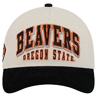 Men's New Era Black/Cream Oregon State Beavers Arch Two-Tone Corduroy 9FORTY A-Frame Adjustable Hat