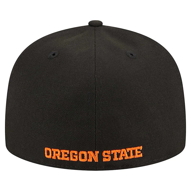 Casquette ajustée 59FIFTY Oregon State Beavers de New Era pour homme, noire