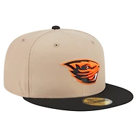 Men's New Era  Khaki Oregon State Beavers Two-Tone 59FIFTY Fitted Hat