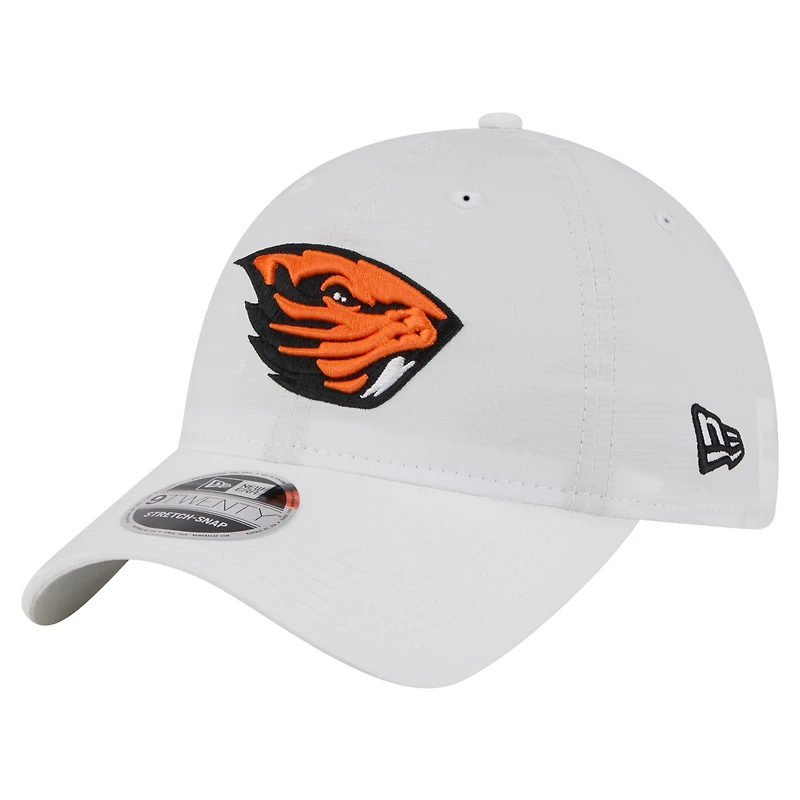 Casquette ajustable New Era blanche Oregon State Beavers Active Ripstop 9TWENTY pour homme