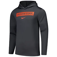 Sweat à capuche manches longues Nike Anthracite Oregon State Beavers 2024 Sideline Performance pour homme