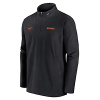 Men's Nike Black Oregon State Beavers 2024 Sideline Coach Quarter-Zip Hoodie Jacket