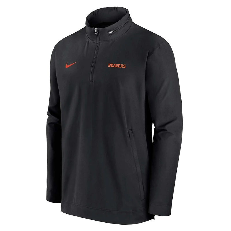 Veste à capuche zippée Nike noire Oregon State Beavers 2024 Sideline Coach pour homme