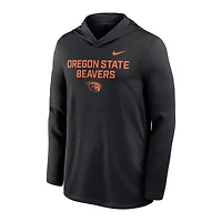 T-shirt à capuche et manches longues Nike noir Oregon State Beavers 2025 Sideline Dri-FIT pour homme