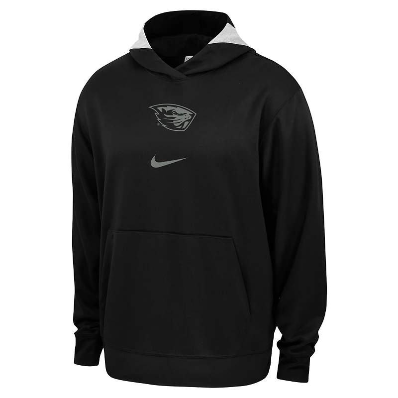 Sweat à capuche Nike pour hommes, noir, Oregon State Beavers, Basketball Spotlight Performance, pull