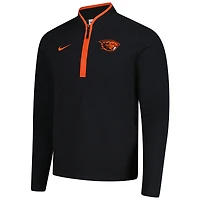 Haut Nike noir à fermeture éclair quart de tour pour homme Oregon State Beavers Coaches Courtside Basketball Victory Performance