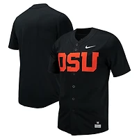 Maillot de baseball à bouton intégral Nike pour hommes, noir, Oregon State Beavers Replica