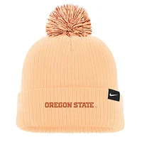 Bonnet en tricot à revers Nike orange Oregon State Beavers pour homme avec pompon