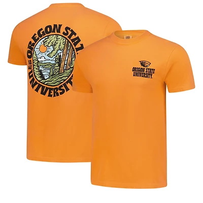 T-shirt orange pour homme Oregon State Beavers Comfort Colors, doublure épaisse, motif paysage