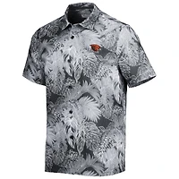 Men's Tommy Bahama Black Oregon State Beavers Coast Luminescent Frond Camp IslandZone Button-Up Shirt