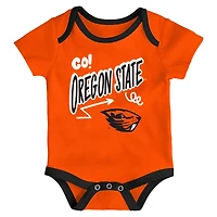 Ensemble de trois bodies jeu pour toute la journée nouveau-nés et nourrissons Outerstuff Oregon State Beavers