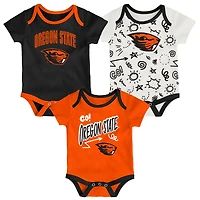 Newborn & Infant Outerstuff Oregon State Beavers Three-Pack All Day Play Bodysuit Set