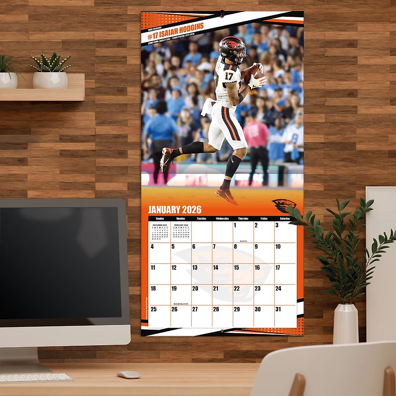 Calendrier mural 2026 des Oregon State Beavers (12 x 12 po)