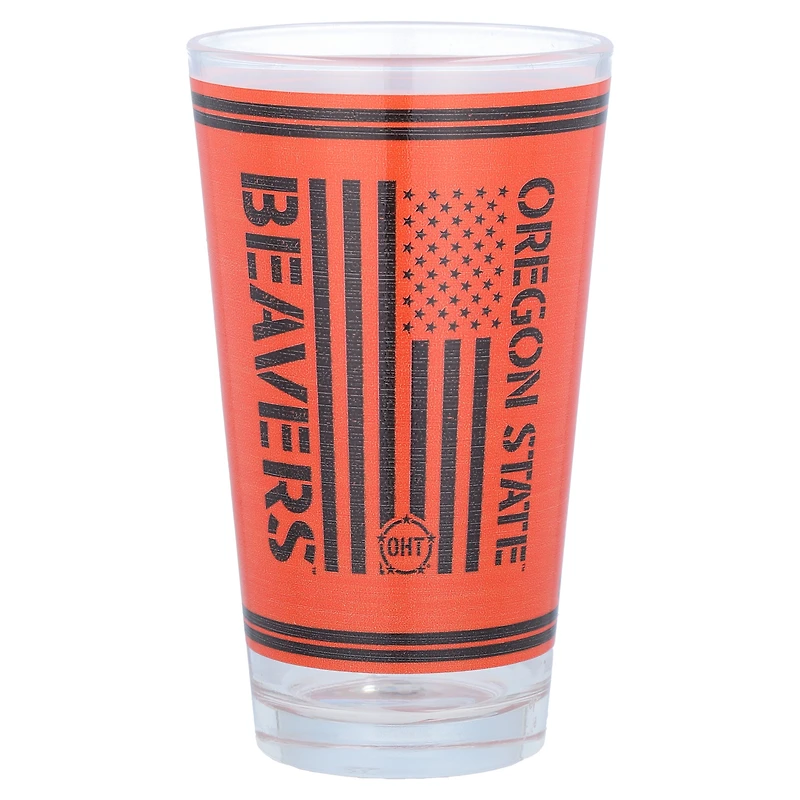 Castors de l’État de l’Oregon 16oz. Verre à pinte d’appréciation militaire OHT