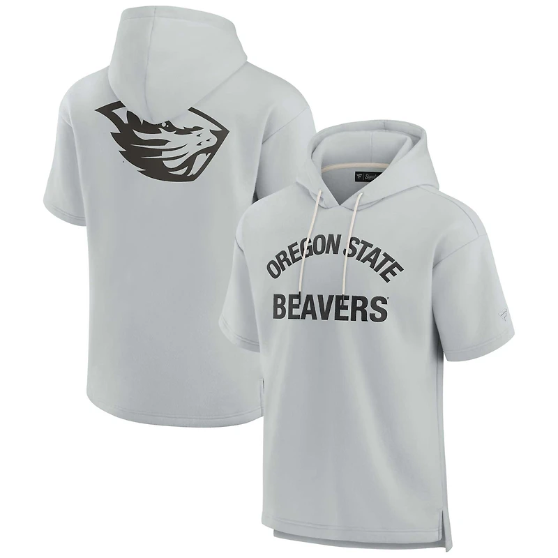 Sweat à capuche unisexe Fanatics gris Oregon State Beavers Elements en polaire super douce manches courtes