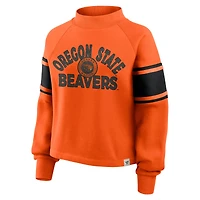 Women's Fanatics Orange Oregon State Beavers Oversized Hometown Premium Punt Coverage Raglan Pullover Sweatshirt
