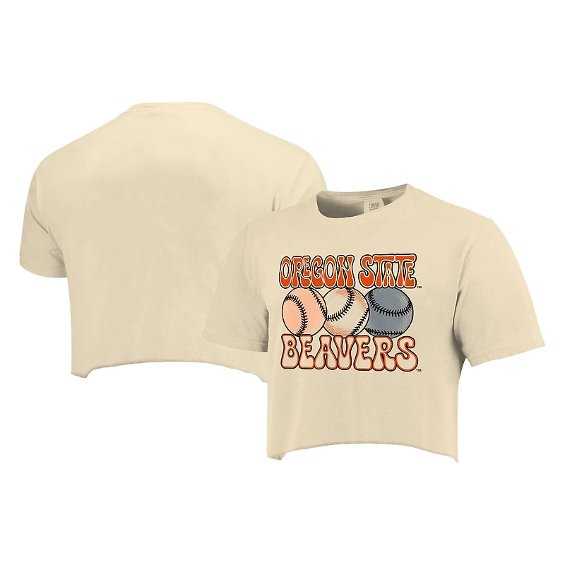 T-shirt court de baseball aux couleurs confortables des castors l'État l'Oregon pour femmes