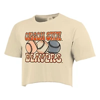 T-shirt court de baseball aux couleurs confortables des castors l'État l'Oregon pour femmes