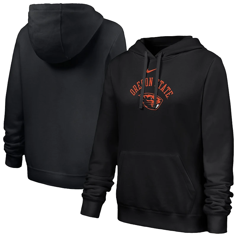 Women's Nike Black Oregon State Beavers Club Fleece Hoodie
