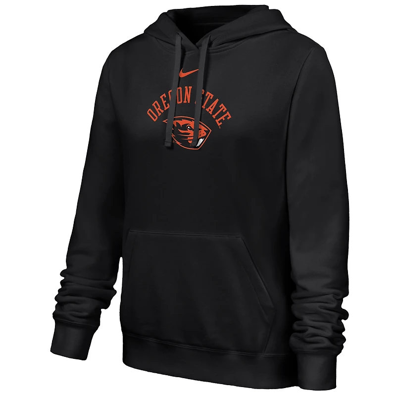 Women's Nike Black Oregon State Beavers Club Fleece Hoodie