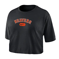 Women's Nike Black Oregon State Beavers Dri-FIT Cropped T-Shirt