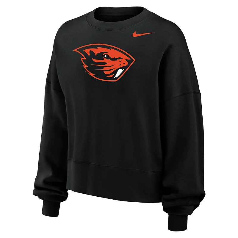 Women's Nike Black Oregon State Beavers Phoenix Fleece Pullover Sweatshirt
