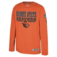 Youth Colosseum Heather Orange Oregon State Beavers OHT Military Appreciation Oorah Long Sleeve T-Shirt
