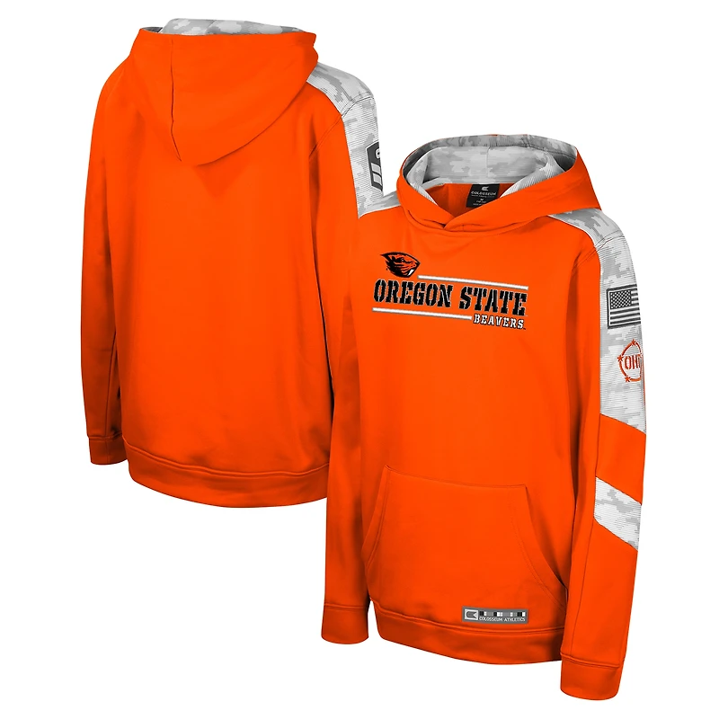 Sweat à capuche camouflage numérique Cyclone pour jeunes Colosseum Orange Oregon State Beavers OHT