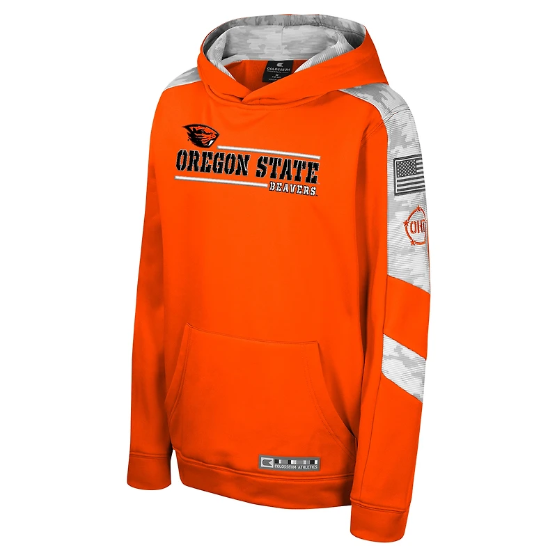 Youth Colosseum Orange Oregon State Beavers OHT Military Appreciation Cyclone Digital Camo Pullover Hoodie