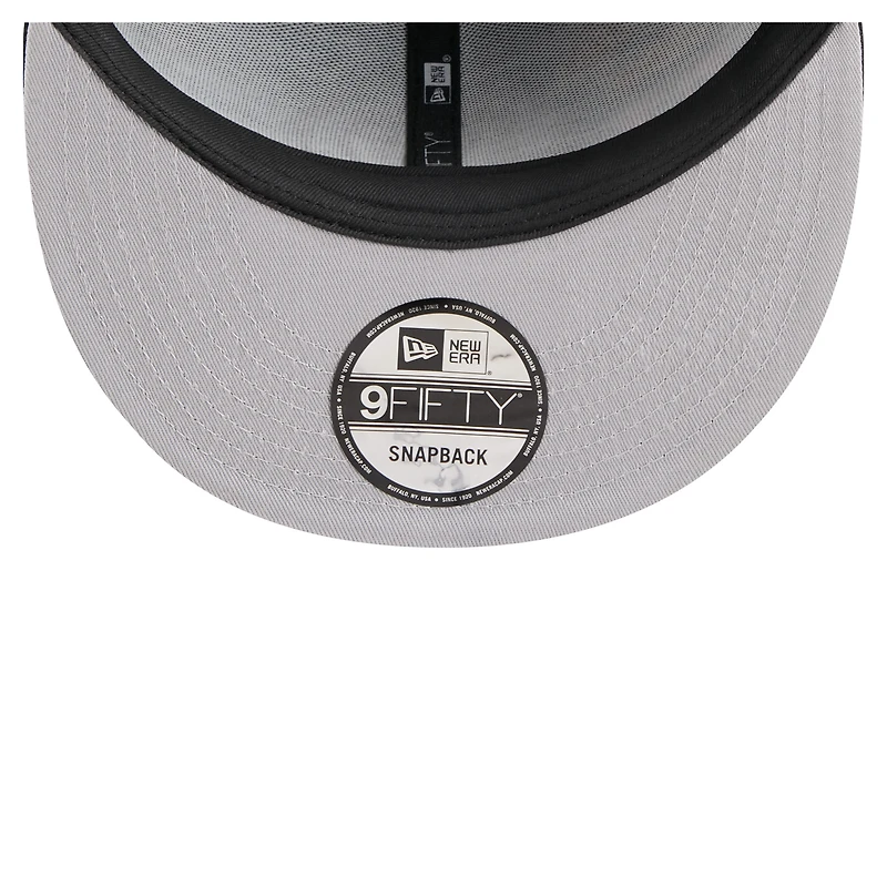 Casquette snapback New Era noire Original 9FIFTY pour homme avec 6 logos