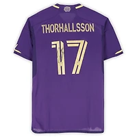Maillot adidas violet dédicacé par Dagur Dan Þórhallsson Orlando City SC n° 17, utilisé lors du match de la saison 2024 de la MLS - Taille M