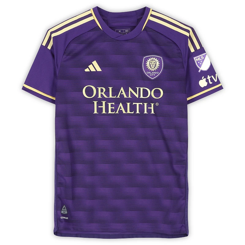Maillot adidas violet dédicacé par Dagur Dan Þórhallsson Orlando City SC n° 17, utilisé lors du match de la saison 2024 de la MLS - Taille M
