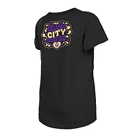 T-shirt noir Orlando City SC Bubble Heart pour filles New Era