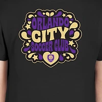 Girls Youth New Era Black Orlando City SC Bubble Heart T-Shirt
