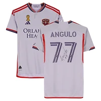 Maillot adidas violet clair dédicacé par Ivan Angulo Orlando City SC, numéro 77, utilisé lors du match de la saison 2024 de la MLS - Taille S