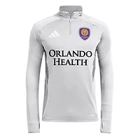 Men's adidas  Silver Orlando City SC 2025 AEROREADY Quarter-Zip Long Sleeve Training Top