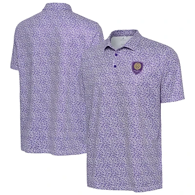 Men's Antigua  White Orlando City SC Field Ditsy Polo