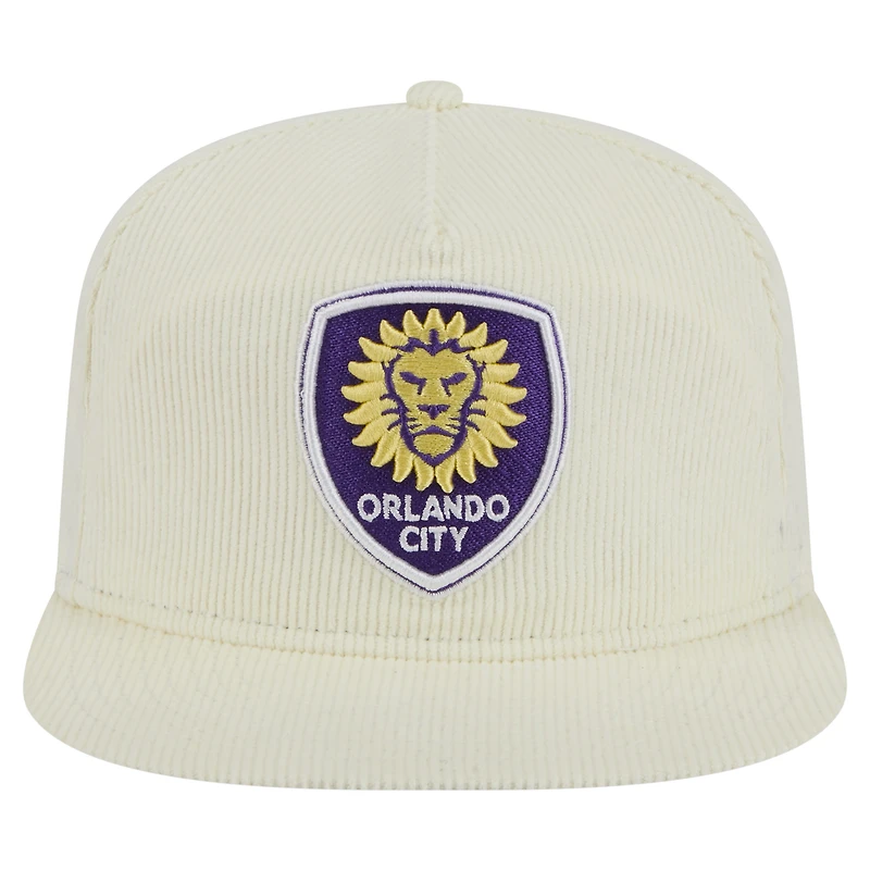 Casquette de golf Snapback Orlando City SC 2025 Kickoff de New Era pour homme, couleur crème