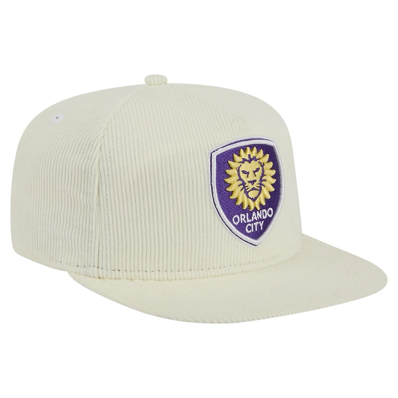 Casquette de golf Snapback Orlando City SC 2025 Kickoff de New Era pour homme, couleur crème