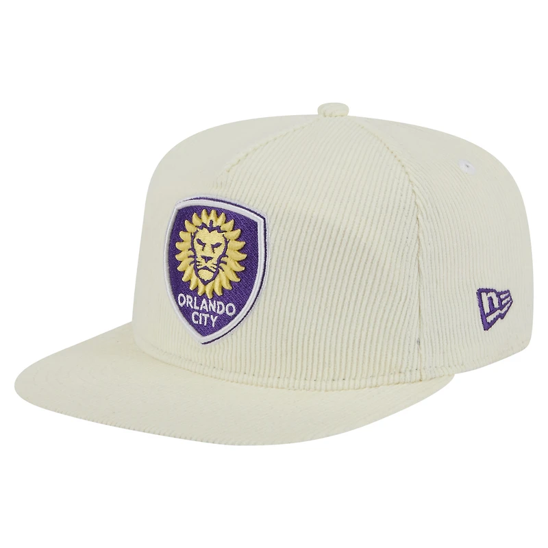 Men's New Era Cream Orlando City SC 2025 Kickoff Snapback Golfer Hat