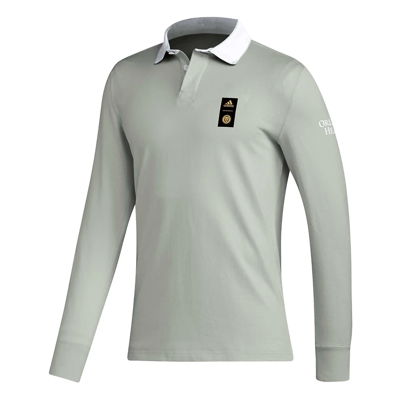 Men's adidas 2023 Player Gray Orlando City SC Travel Long Sleeve Polo