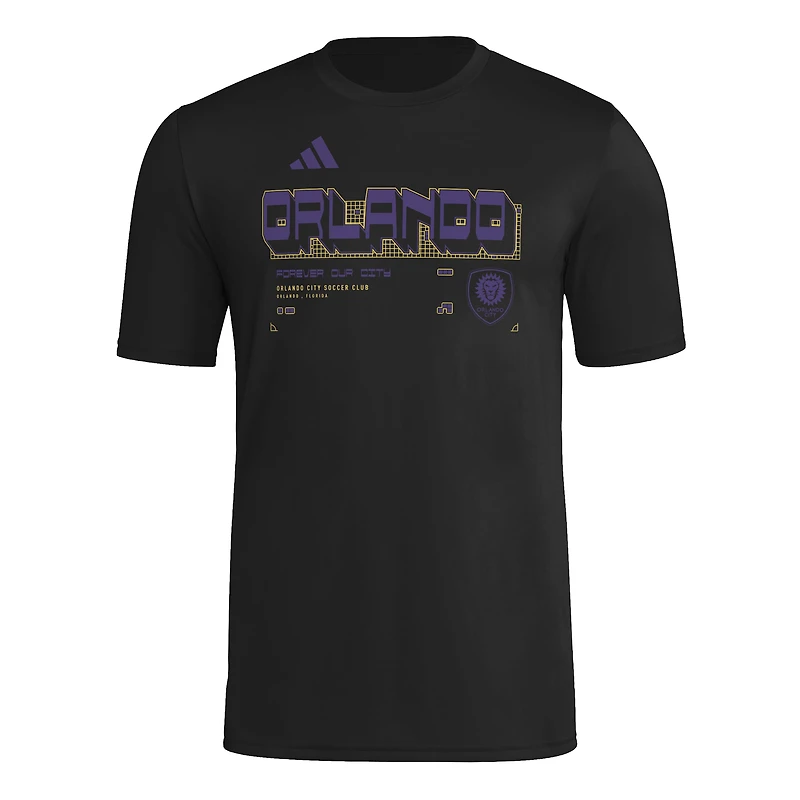 T-shirt d'avant-match adidas noir Orlando City SC 2026 Anthem AEROREADY pour homme
