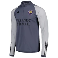 Men's adidas Gray Orlando City SC 2023 On-Field AEROREADY Quarter-Zip Training Top