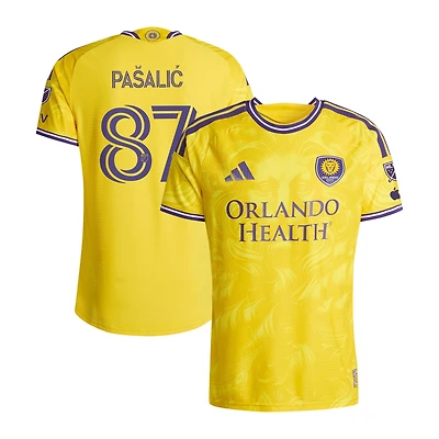 Men's adidas Marco Pašalić Yellow Orlando City SC 2026 Sunken Treasure Kit On-Field Authentic Patch Jersey