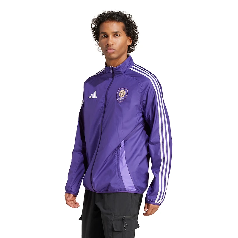 Men's adidas Purple/White Orlando City SC 2025 Anthem Reversible Full-Zip Jacket