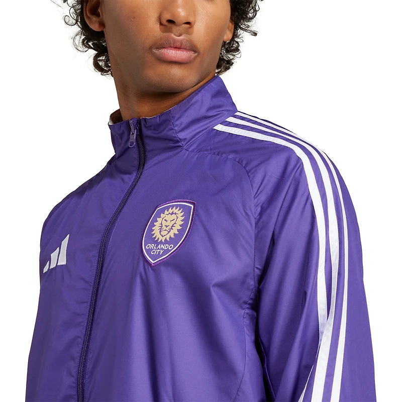 Men's adidas Purple/White Orlando City SC 2025 Anthem Reversible Full-Zip Jacket